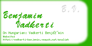 benjamin vadkerti business card